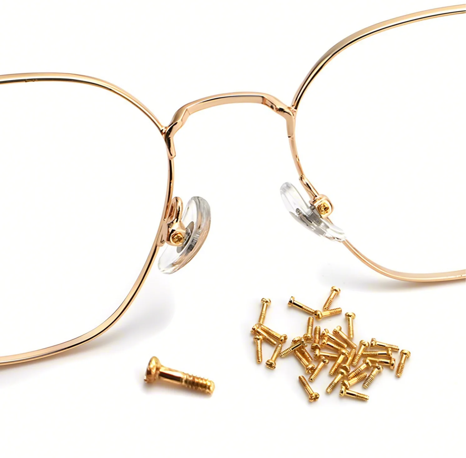 100 Stück goldene Brillenschraube, Mutter, Zubehör, Brillen, Bein, Nasenpolster, Schrauben, Florkopf, unabhängige Verpackung, grenzüberschreitend – Detail 3