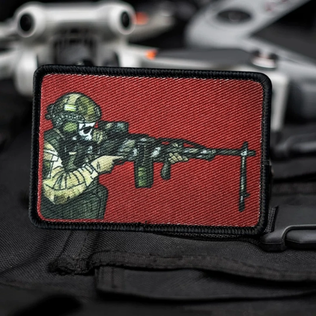 Win and Eat Roast Beef Patch Ghost Mask Soldier Tactical Morale Badge Backpack Hook and Loop Sticker