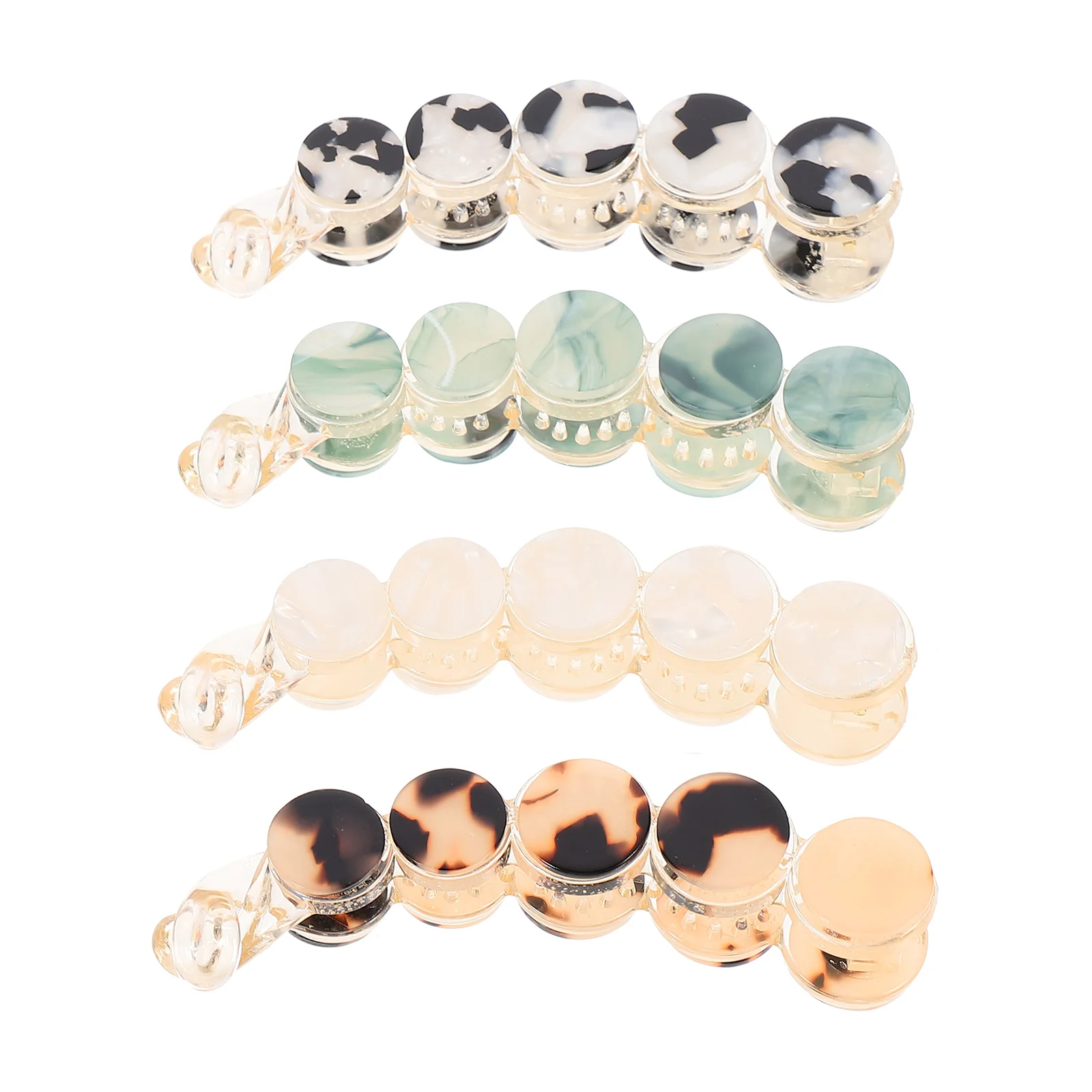 

4Pcs Fashionable Round Hair Clip Classic Acetate Accessory for Women Girls Short Long Curly Straight Hair Wedding Party Gift