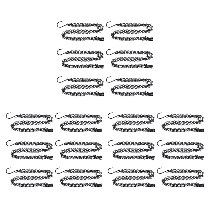 

ABBY-18 Pack Hanging Chain, HEAVY DUTY 50Cm Hanging Flower Basket Replacement Chain -3 Point Garden Plant Hanger