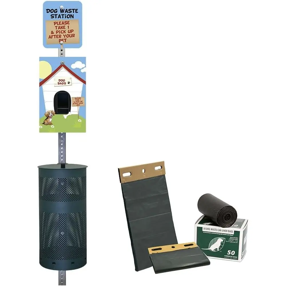 

Custom UV-Printed Dog Waste Station with 400 MittN Bags & 25 Liners - Rust-Proof, Over 500k USA Sales