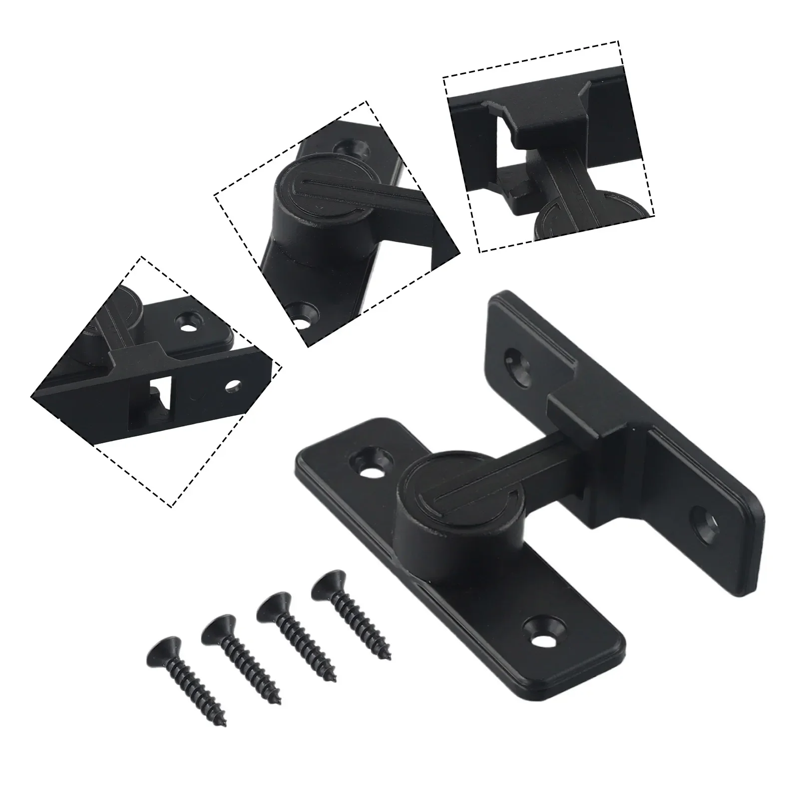 Barn Door Lock Gate Latch Adapter Fitting Heavy Duty Part Replacement Sliding Tool 90 Degree Accessory Assembly