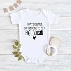 I May Be Little But I'm Going To Be a Big Cousin Fun Cute Baby Boy Clothes Cotton Summer Breathable Newborn Onesie Pajamas