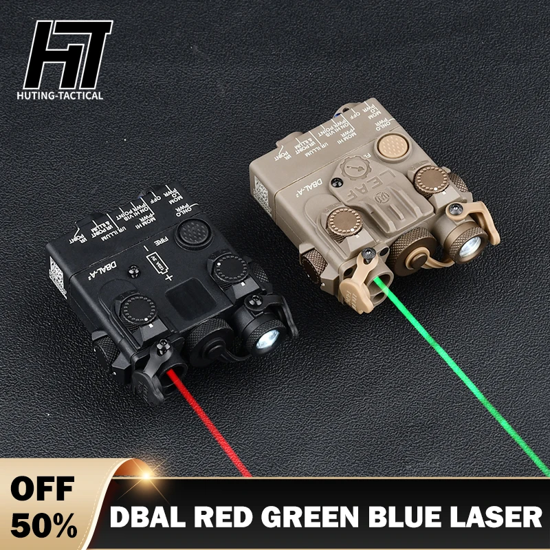 

WADSN Tactical DBAL A2 Laser Red dot Green Blue Indicator NO IR LED White Light Strobe Hunting Weapon Flashlight Fit 20MM Rail