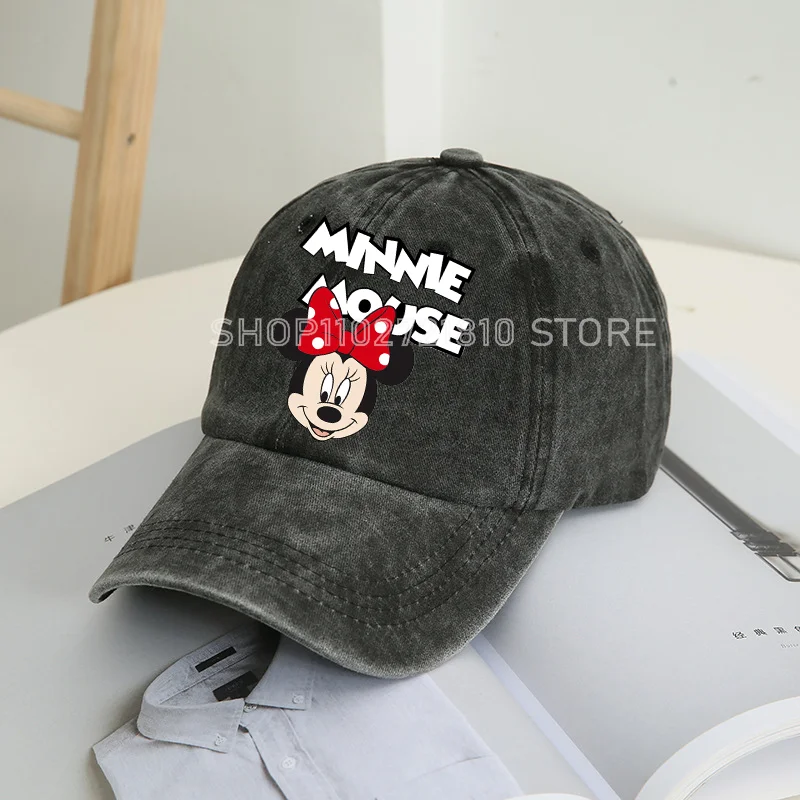 Mickey Minnie Mouse Cap Wash Distressed Soft Hat Cartoon Men & Women Hip Hop Hats Pure Cotton Breathable Couple Riding Hood Gift