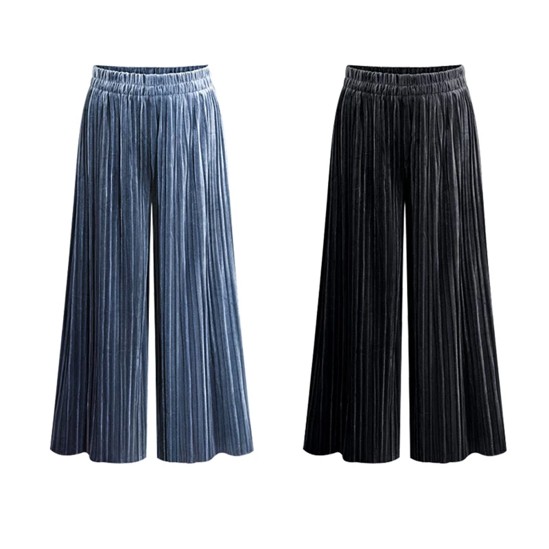 Autumn Winter Pants Solid High Waist Elastic Waist M - 6XL 3XL 4XL 5XL Pleated Loose Casual Women Clothing