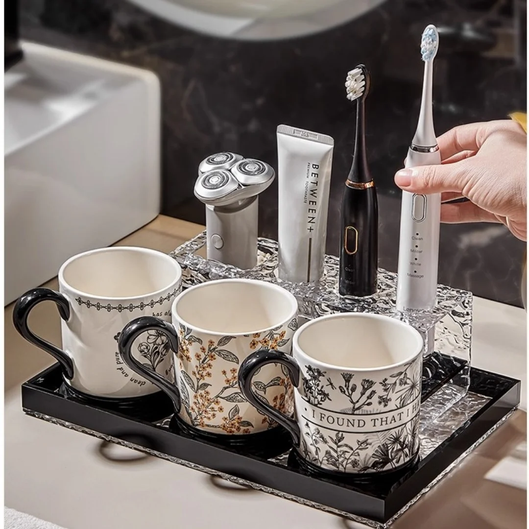 

Ceramic Bathroom Accessories Set Bathroom Supplies Ornaments for Gift Giving Mouthwash Cup Toothbrush Cup Set Toilet Accessories