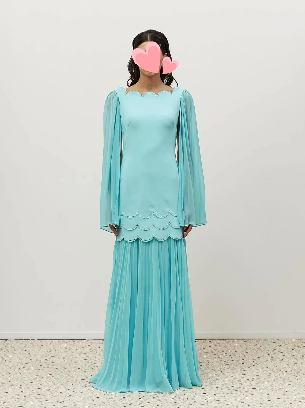 Oisslec robes de bal élégant Vintage doux bleu perles en mousseline de soie élégant personnalisé Occasion formelle robe de bal robes de soirée