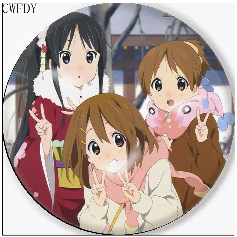 Fashion Anime K-ON Brooch Pin Cosplay Badges Hirasawa Yui Akiyama Mio Brooches Bag Breastpin For Backpacks Pins Handmade Jewelry