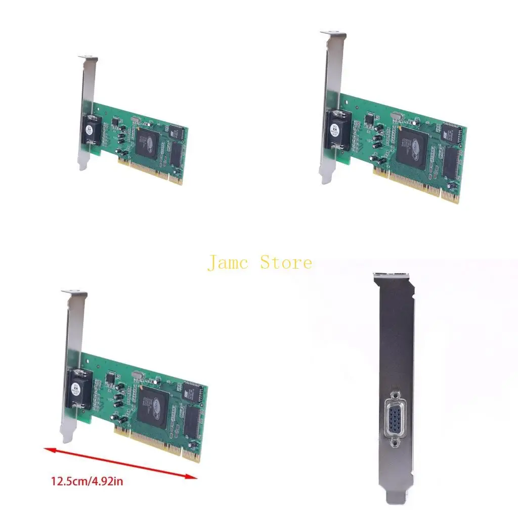 LX0B Multi-Display Graphics Card 8MB 32Bit VGA Video Card PCI Low Profile Tractor Card for ATI Rage XL SDRAM