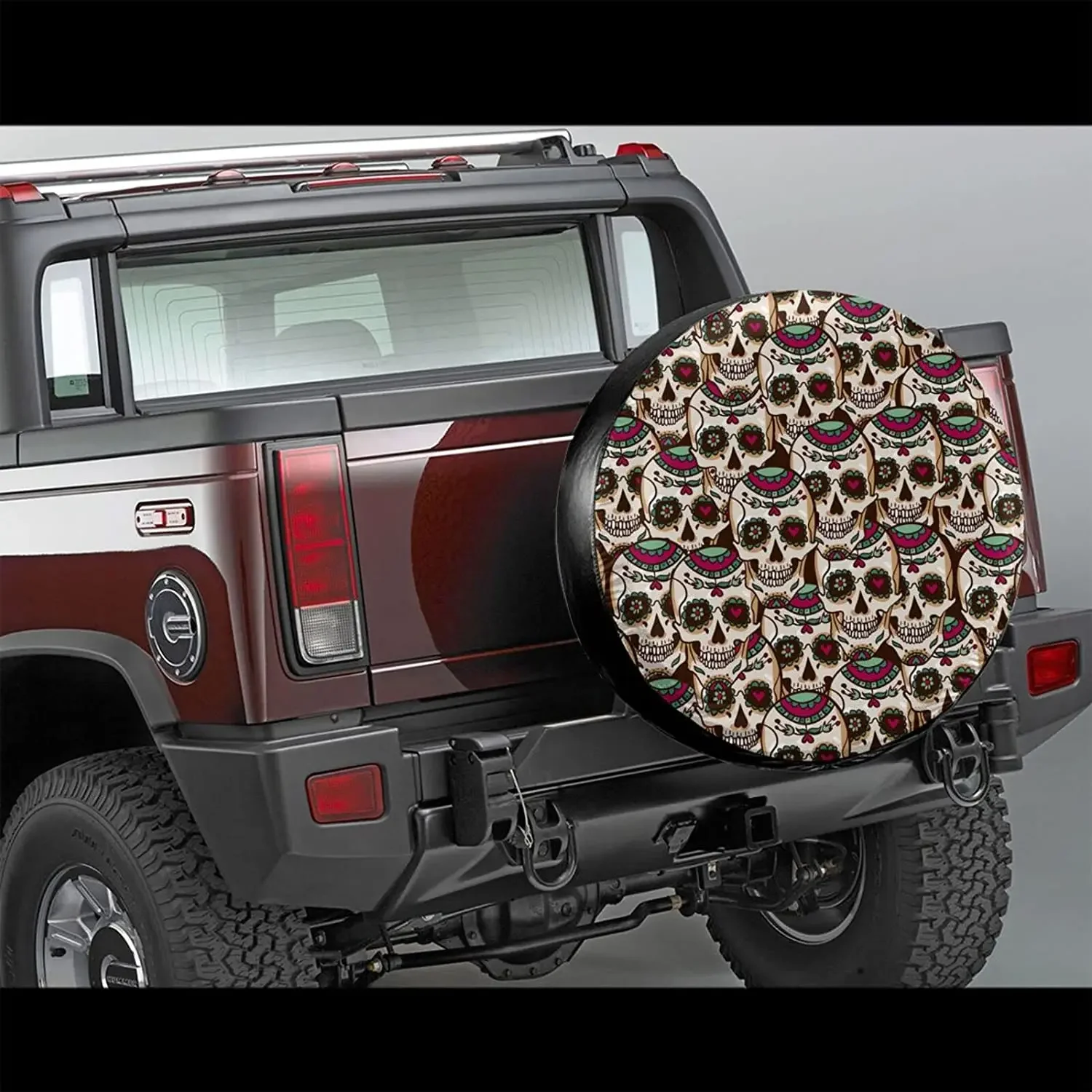 Sugar Skulls Spare Tire Cover Waterproof Dust-Proof Wheel Protectors Universal for Trailer,,SUV,RV and Many Vehicle