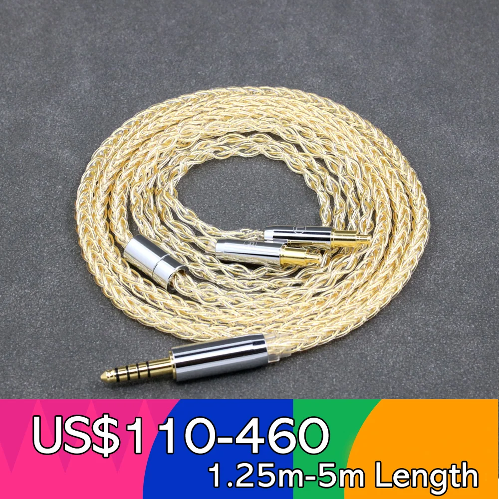 8 Core 99% 7n كابل سماعة أذن مطلي بالذهب 24k من الفضة النقية للصوت تكنيكا ATH-AP2000Ti ATH-WP900 L5000 AWKT AWAS LN 008416