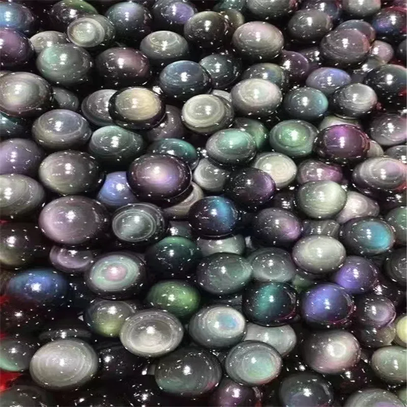 AAAAA+ REGENBOGEN!! NATÜRLICHE Katzenauge Obsidian QUARZ KRISTALL Kugel Kugel SELTEN – Detail 3