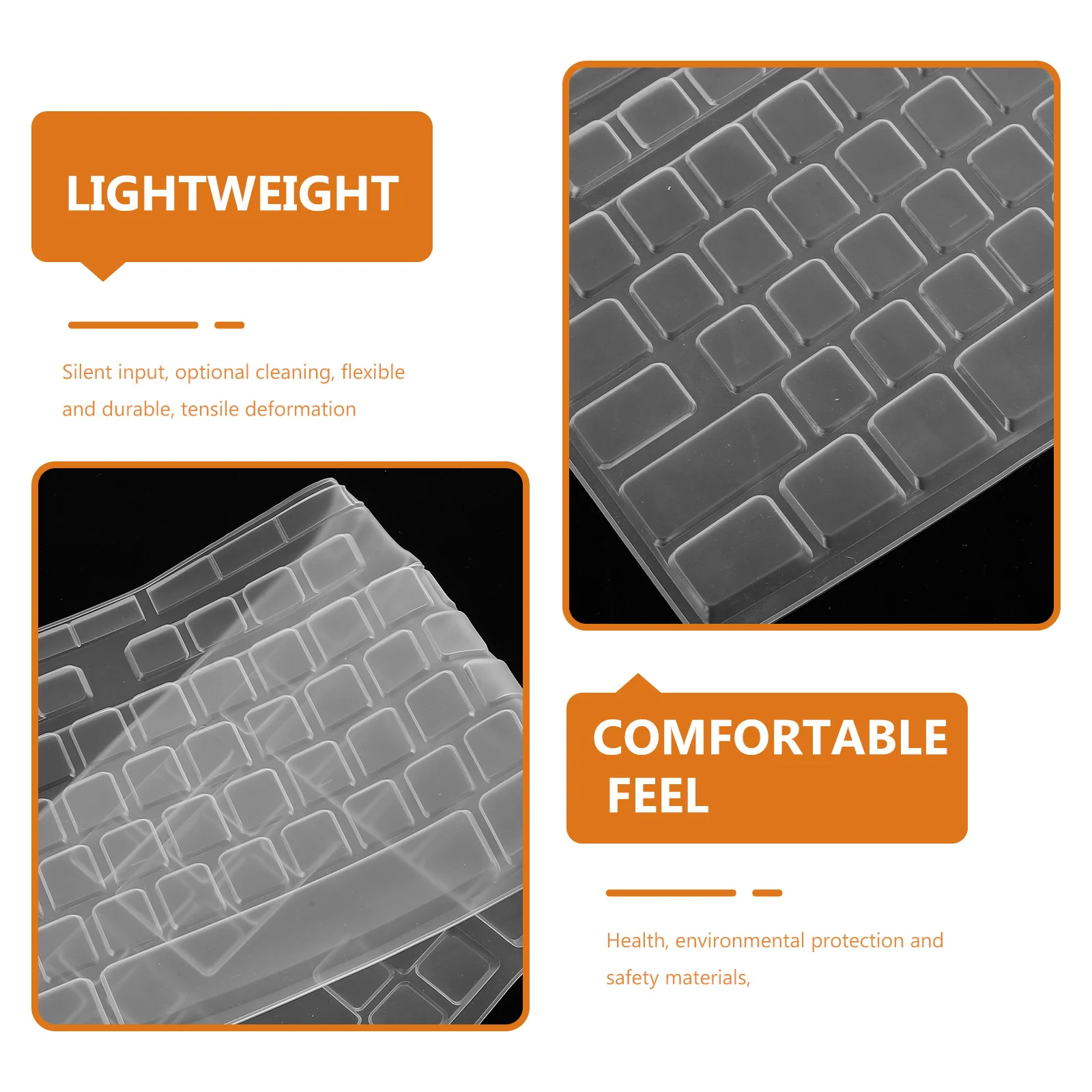 

2Pcs Silicone Keyboard Film Flexible Waterproof Protective Cover Keyboard Protection Mk270 Compatible Silent Quiet Input