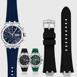 Silicone rubber resin watchstrap soft black red green blue orange watchband For Maurice Lacroix AIKON AI6008 6007 6058 6038 6006