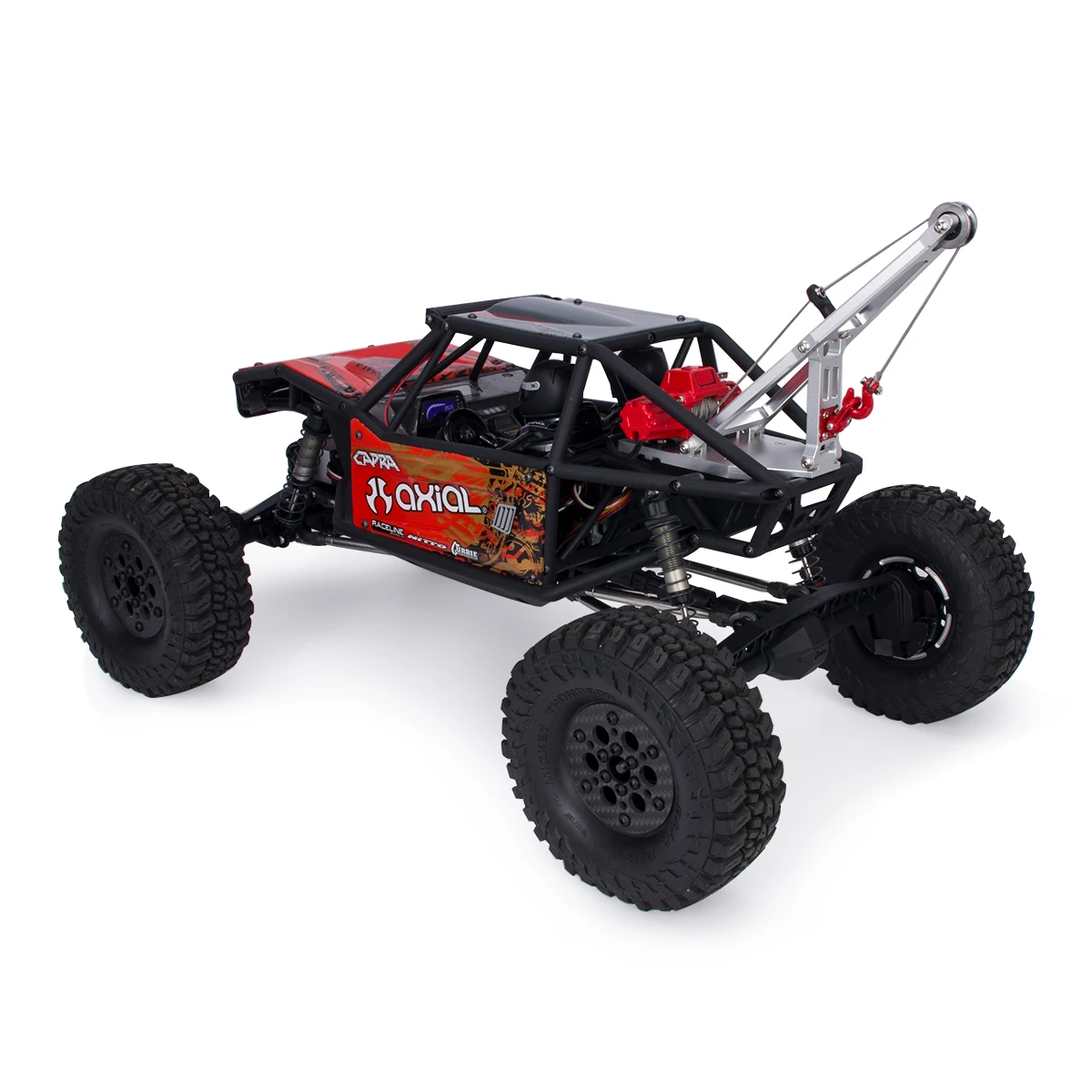 Kit lengan derek truk Winch/truk derek, skala 1/10 Aluminium simulasi untuk Crawler RC Axial Capra 1.9UTB Trail Buggy suku cadang Upgrade