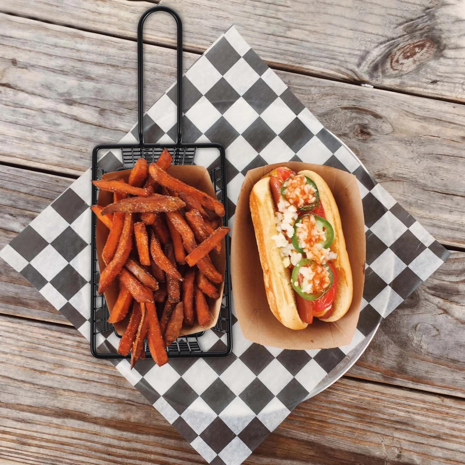 

Snack Basket French Fries Holder Iron Drain Oil Quickly Home Parties Outdoor Events Restaurants Fast Food Baskets