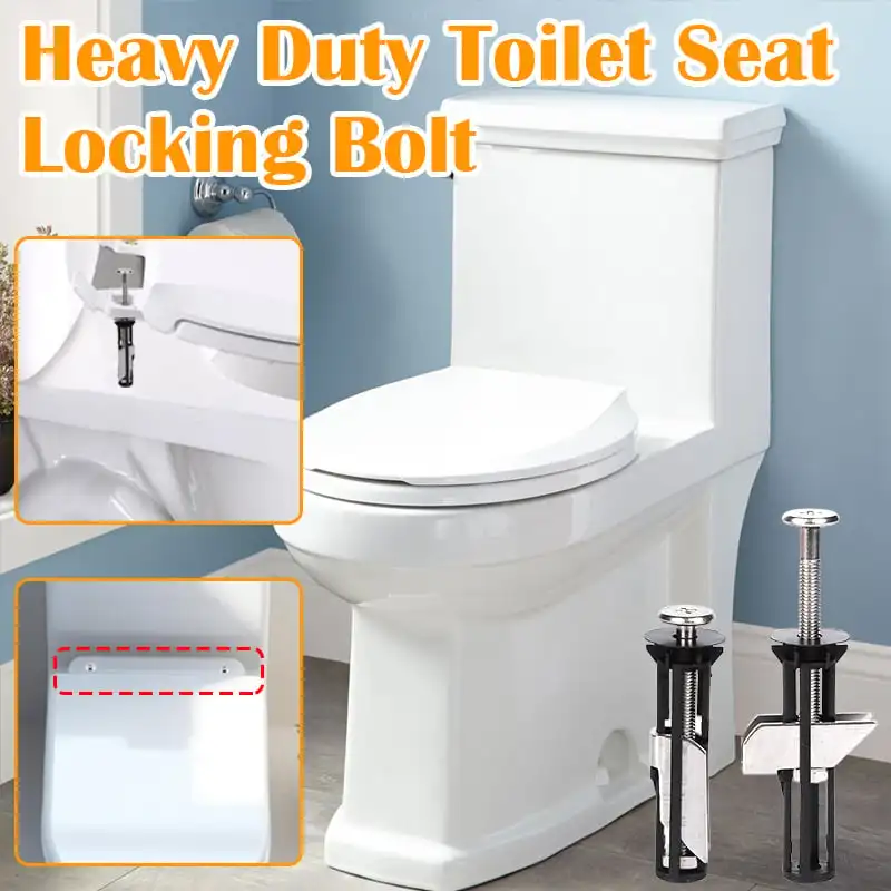 

2PCS Heavy Duty Toilet Seat Fastener Bolt kit Stainless Steel Tank Toilet Bolt Hinge Screw Retractable Toilet Cover Bolt Kit