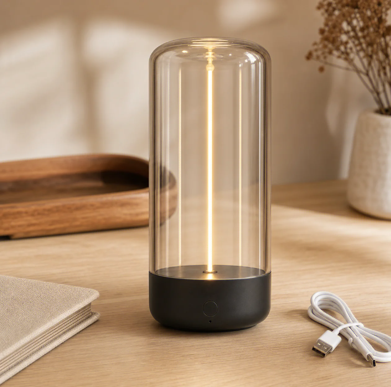 Lámpara Nocturna Magnética Quantum Wire para el Cuidado de los Ojos, Lámpara Ambiental Portátil Recargable Tipo-C, Lámpara de Escritorio con Control Táctil para Dormitorio y Estudio