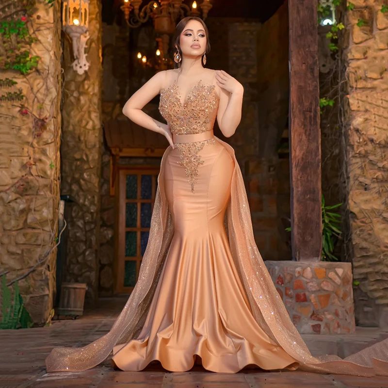 

Thinyfull Formal Mermaid Prom Dresses Long Sleeve Appliques Evening Dress Party Dress Saudi Arabia Cocktail Gowns Custom Size