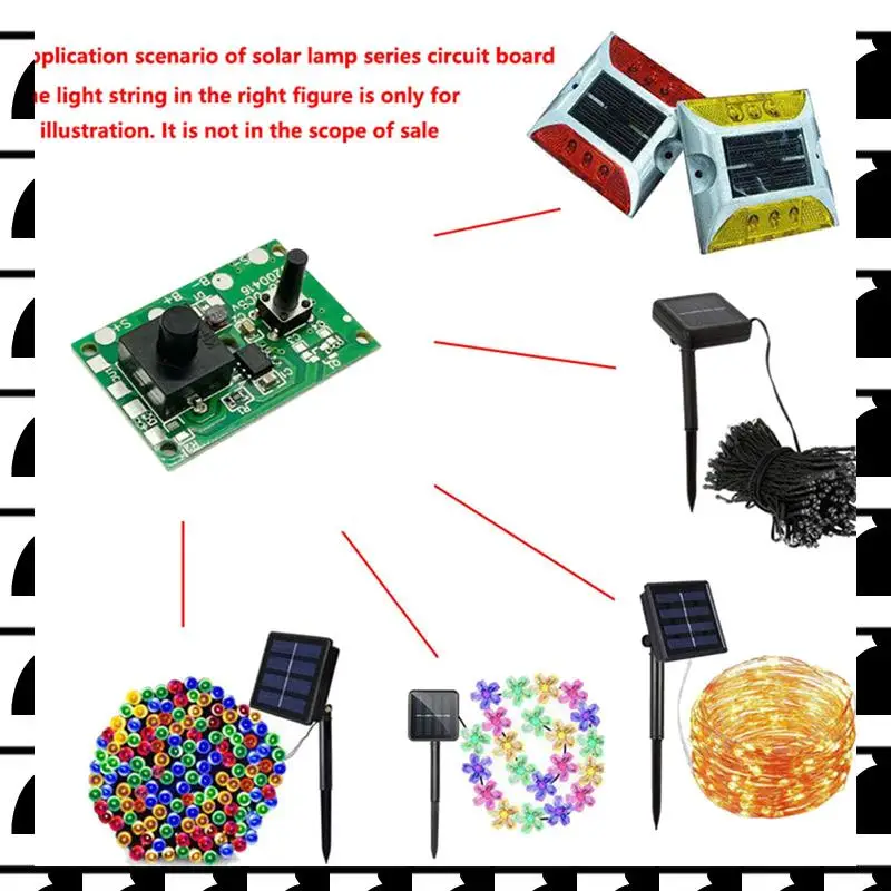 

A44U 1.2V Solar Lamp String Control Board Circuit Board With Switch Solar Street Light Control Panel Controller Module