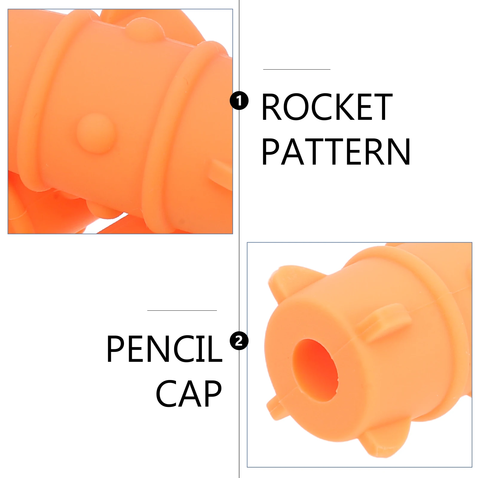 4 szt. Silikonowe nakładki na ołówki w kształcie rakiety, otwór 6,8 mm: miękkie, gryzalne nakładki na ołówki dla uczniów z potrzebami sensorycznymi, zielone ochraniacze na końcówki ołówków