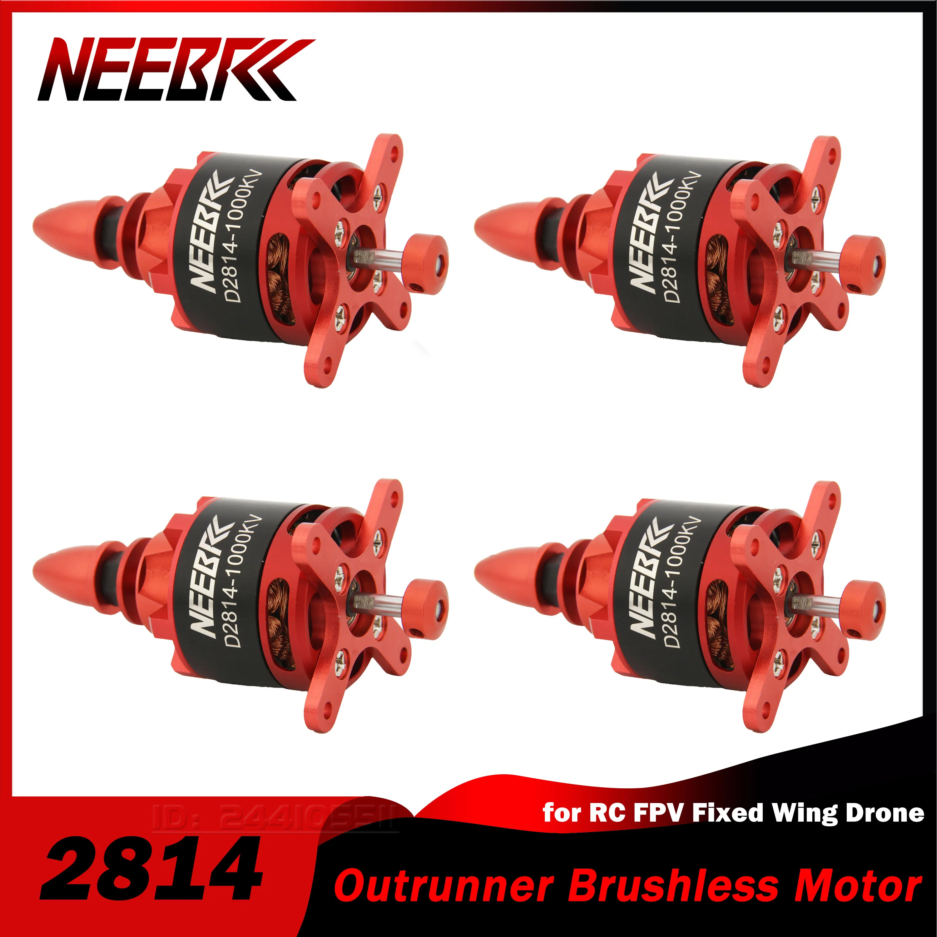 

NEEBRC 2814 Brushless Motor 1000KV Outrunner 3-4S 6mm for RC FPV Model Fixed Wing Drone Airplane 12x6 Propeller Speed Controller