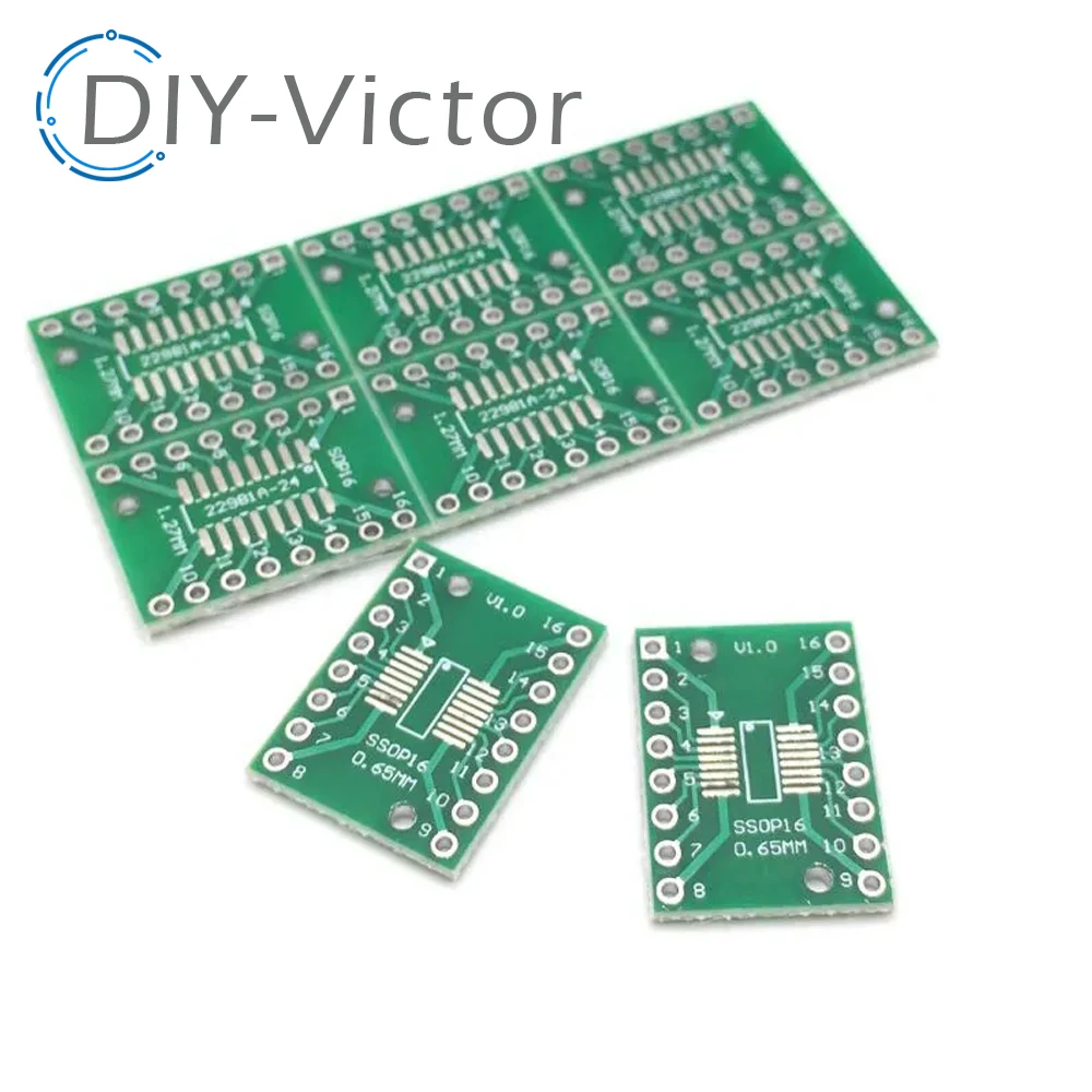 10pcs SOP16 SSOP16 TSSOP16 to DIP16 Pinboard SMD To DIP Adapter 0.65mm/1.27mm to 2.54mm DIP Pin Pitch PCB Board Converter Socket