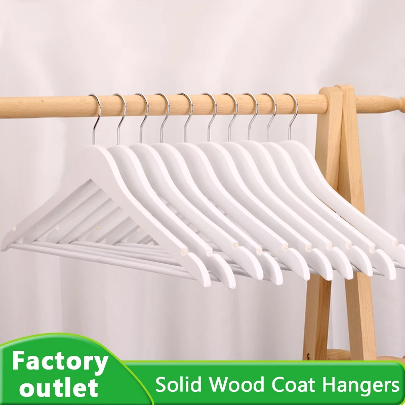 

Premium Wooden Coat Hanger Men's Suit Hangers Jackets Dress Pants Multifunction Wood Hanger Hotel Dorm Adult Clothes Store Use