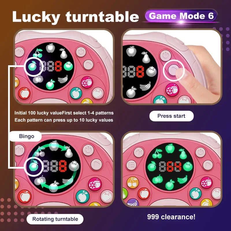 Model Kinderpuzzel Creatieve Druk Snelheid Push Games Machine Speelgoed Decompressie Muziek Handheld Flip Dance Machine Kids Gift