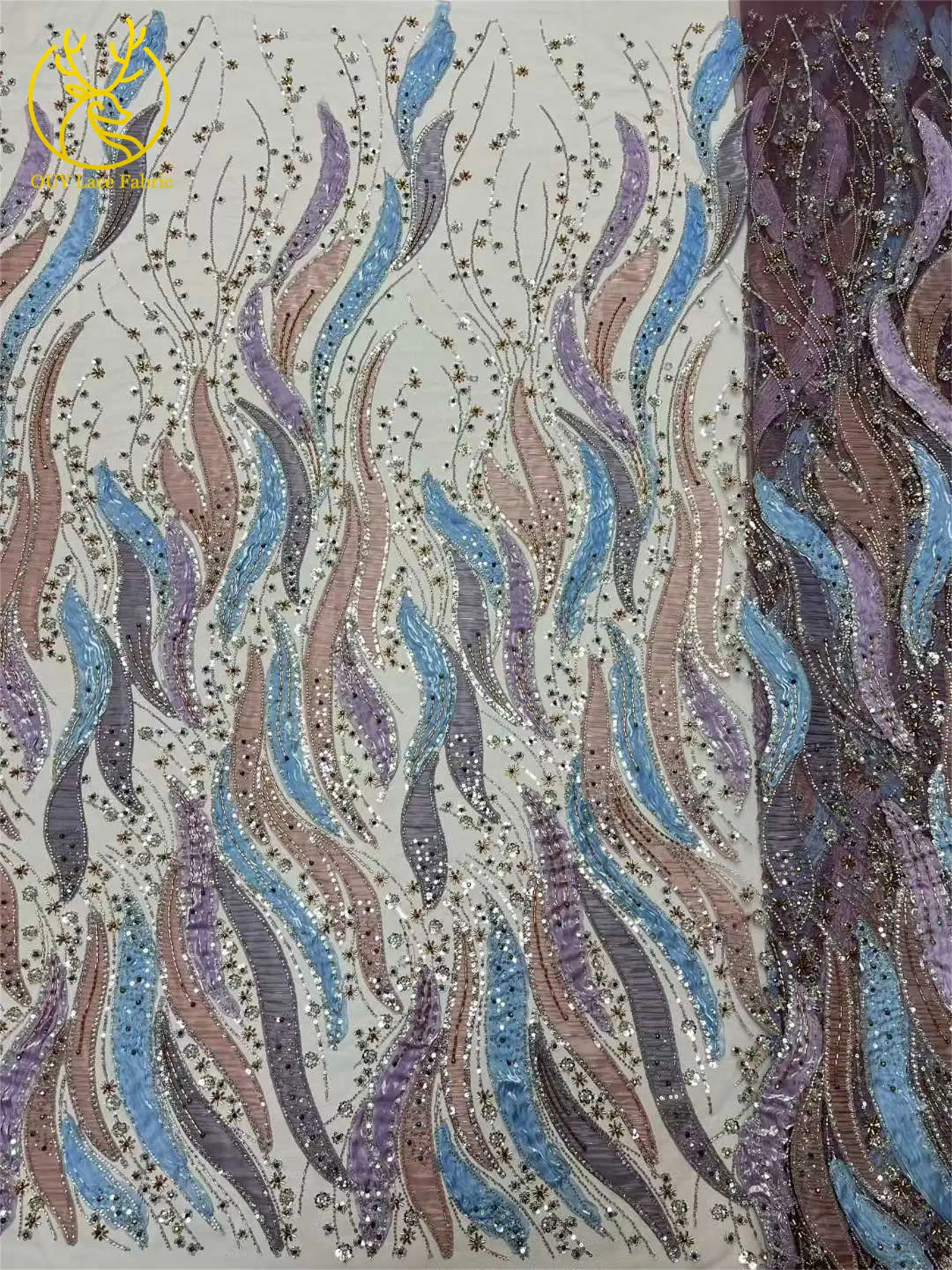 Afrikanischer Bräutigam-Spitzenstoff 2026, hochwertige Stickerei, französische Pailletten, Tüll, Nigeria-Spitzenstoff für Hochzeit, Party, Kleid – Detail 5