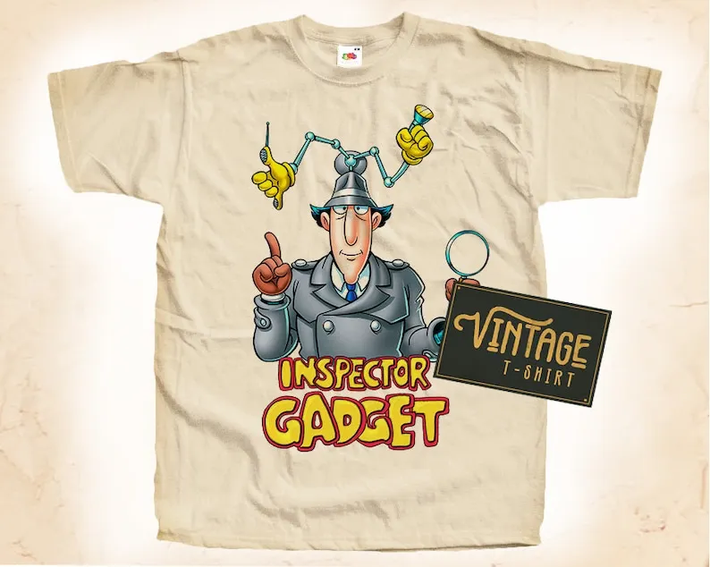 Inspector Gadget T shirt Tee Natural Vintage Cotton Movie Poster All Sizes