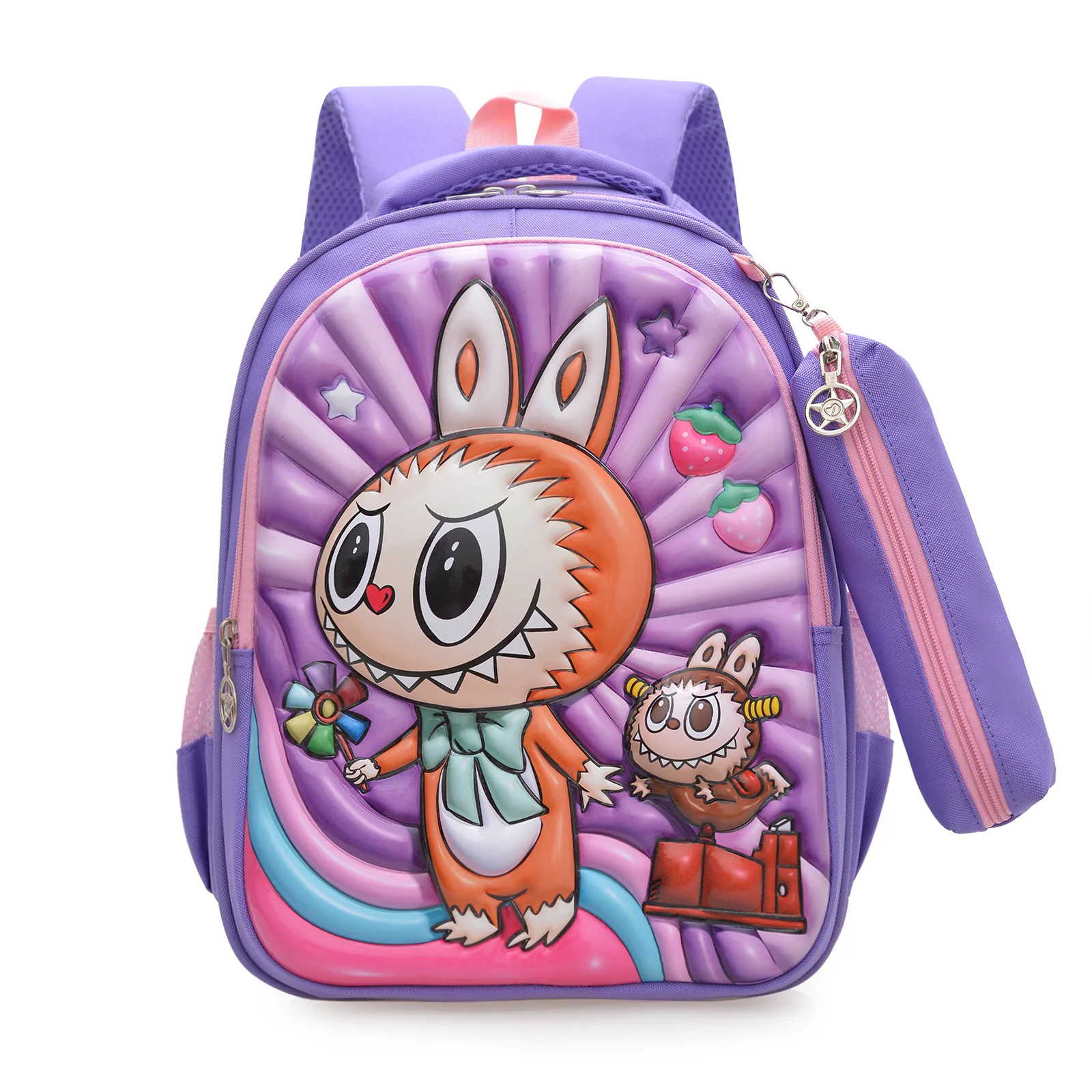 

LABUBU Cartoon Animation Schoolbag for Primary School Students 15-inch 3D Shell Large Capacity Ultra Light Children's Backpack