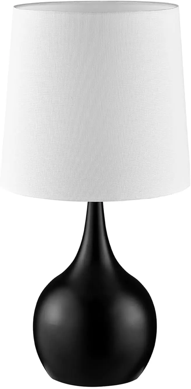 

Old World Charm Table Lamp with Metal Base and Touch Sensor, White and Black