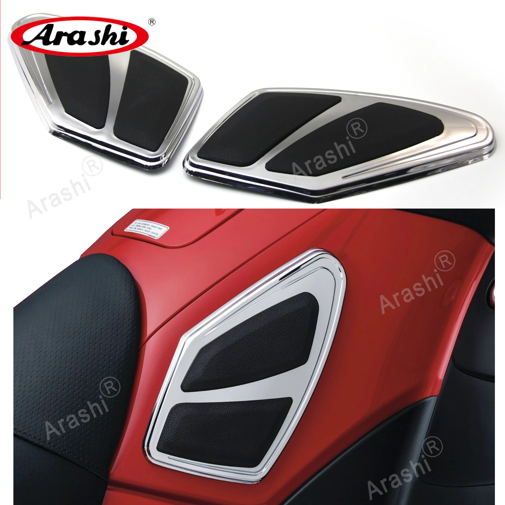 ARASHI Knee Pad Fuel Tank Side Pads Trim Protector For HONDA Goldwing GL1800 / F6B 2012 2013 2014 2015 2016 2017 GOLD WING