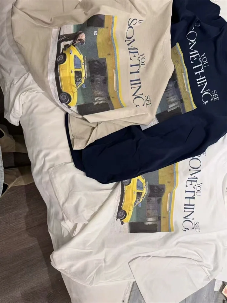 Retro Print Loose Fit ort Sve T-irt round Ne f Sve Summer Sweat Absorbing Women's Faion Casual Top