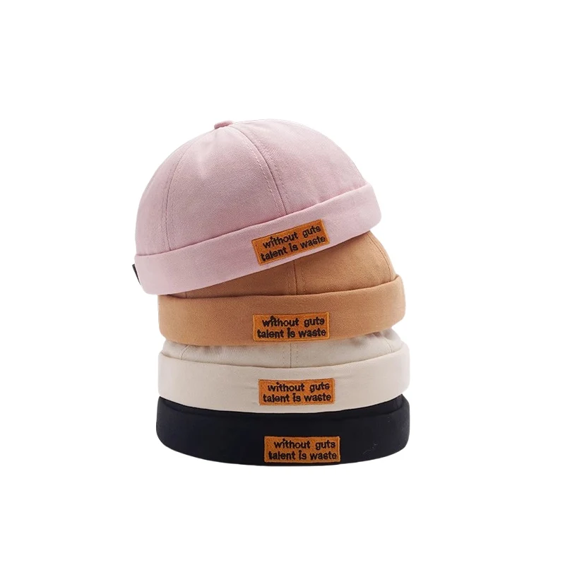 Klassische Buchstaben-Stickerei Docker Brimless Cap Hut Retro Street Style Frühling Sommer Outdoor Unisex verstellbare Schädeldecke Gorras Y2K