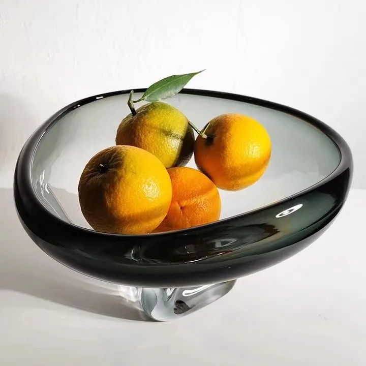 

PYJ modern glazed glass fruit stick home living room coffee table fruit plate soft decoration jewelry