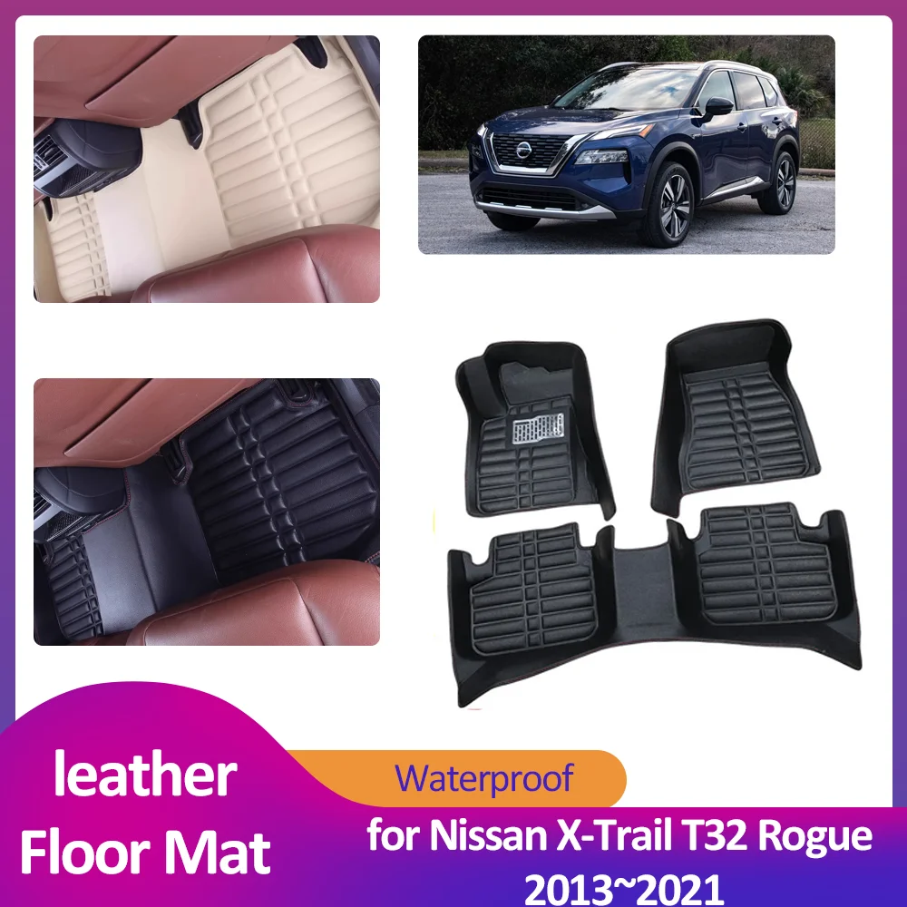 

Car Floor Mat for Nissan X-Trail T32 Rogue 2013~2021 2014 Waterproof Leather Foot Inner Liner Carpet Pad Custom Cover Accessorie