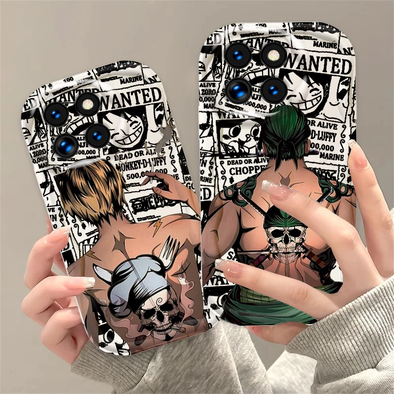 Cartoon O-one Pieces L-uffy For Xiaomi Mi 14 12 12T 11 Lite Poco M6 X6 X5 X4 X3 M3 F4 Pro GT NFC 5G Wave Oil Cover Phone Case