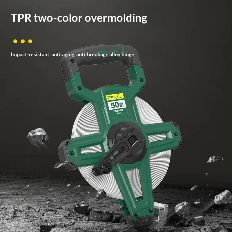 30m/50m/100m Portable Fiber Tape Metric Scale Soft Steel Lengthen Ruler Belt Measure Pull Smooth For Construction Site Surveying view 2