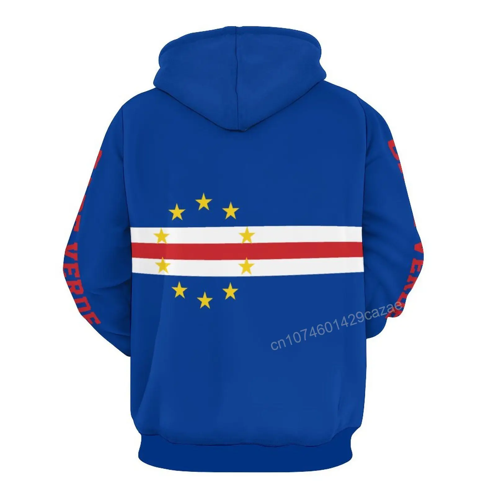 كيب فيردي علم الدولة ثلاثية الأبعاد هوديي البوليستر كول الرجال النساء Harajuku البلوز للجنسين بلوزة كاجوال هوديس