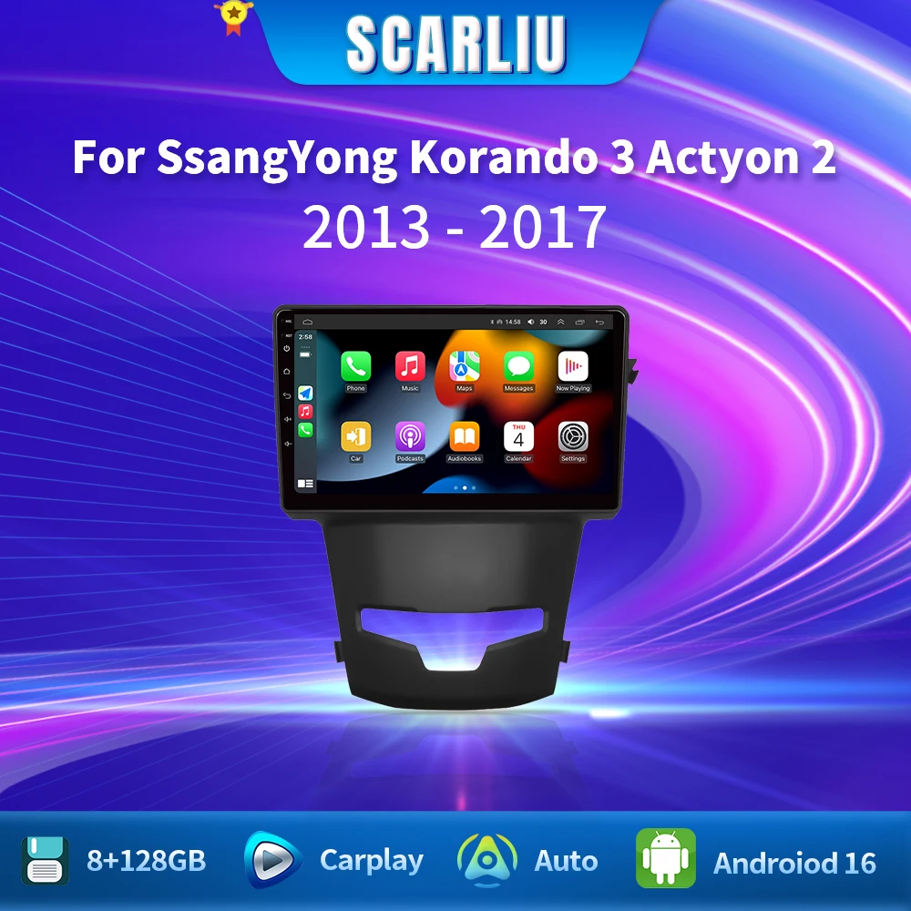 

Android For SsangYong Korando 3 Actyon 2 2013 - 2017 Car Radio Stereo Wireless Carplay Multimedia Player GPS QLED Touch Screen