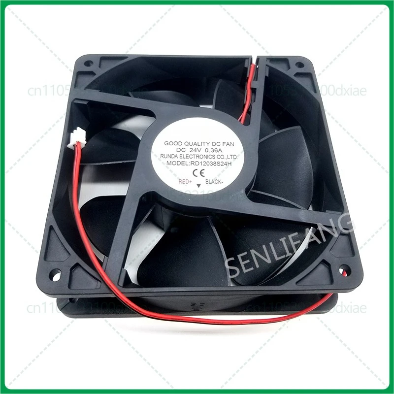 

2 шт. кулер для RUNDA RD12038S24H DC24V 0,36A 2-контактный 12038 12 см защита двигателя охлаждающий вентилятор