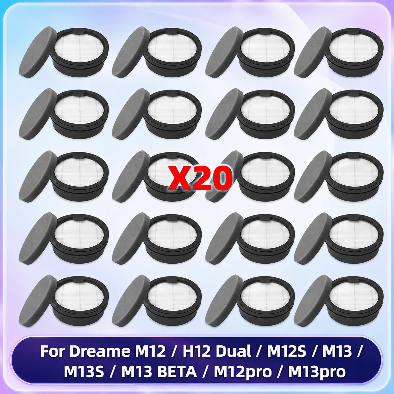 Compatível com Dreame M12 / H12 Dual / M12S / M13 / M13S / M13 BETA / M12pro / M13pro peças para aspirador filtro de reposição acessórios