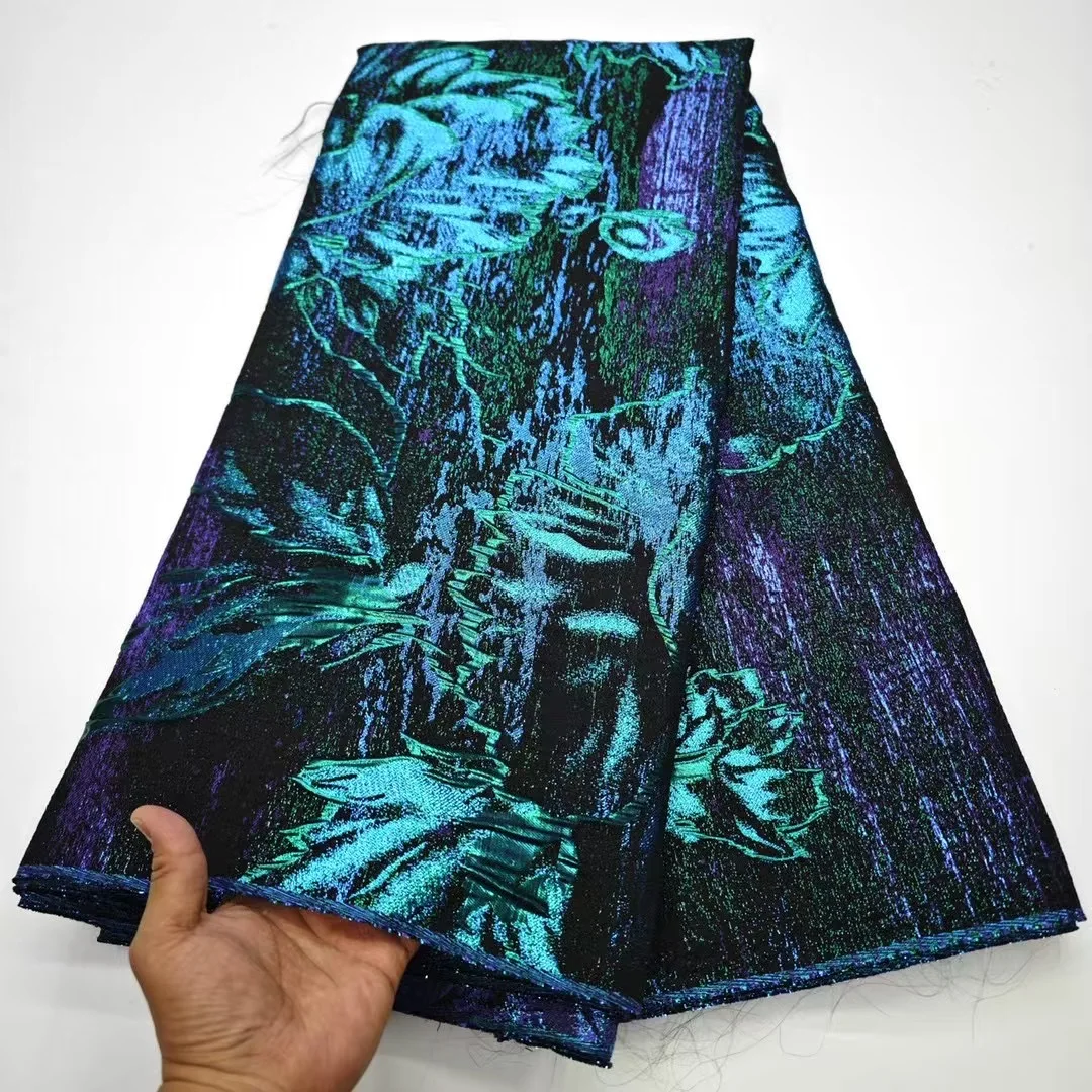 

Luxury French Gilded Lace Fabric 2025 High Quality African Brocade Jacquard Lace Nigerian Organza Lace Fabric for Wedding HD6316