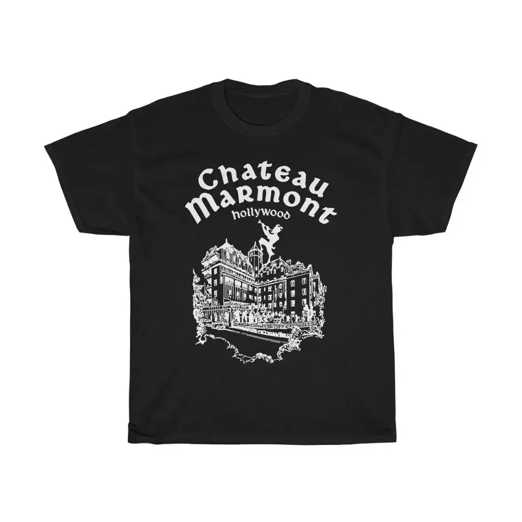 Camiseta Chateau Marmont Hollywood para Hombre y Mujer, Camiseta con Gráfico de la Mansión de Hollywood Vintage, Top Retro de Algodón Oversize, Ropa Urbana