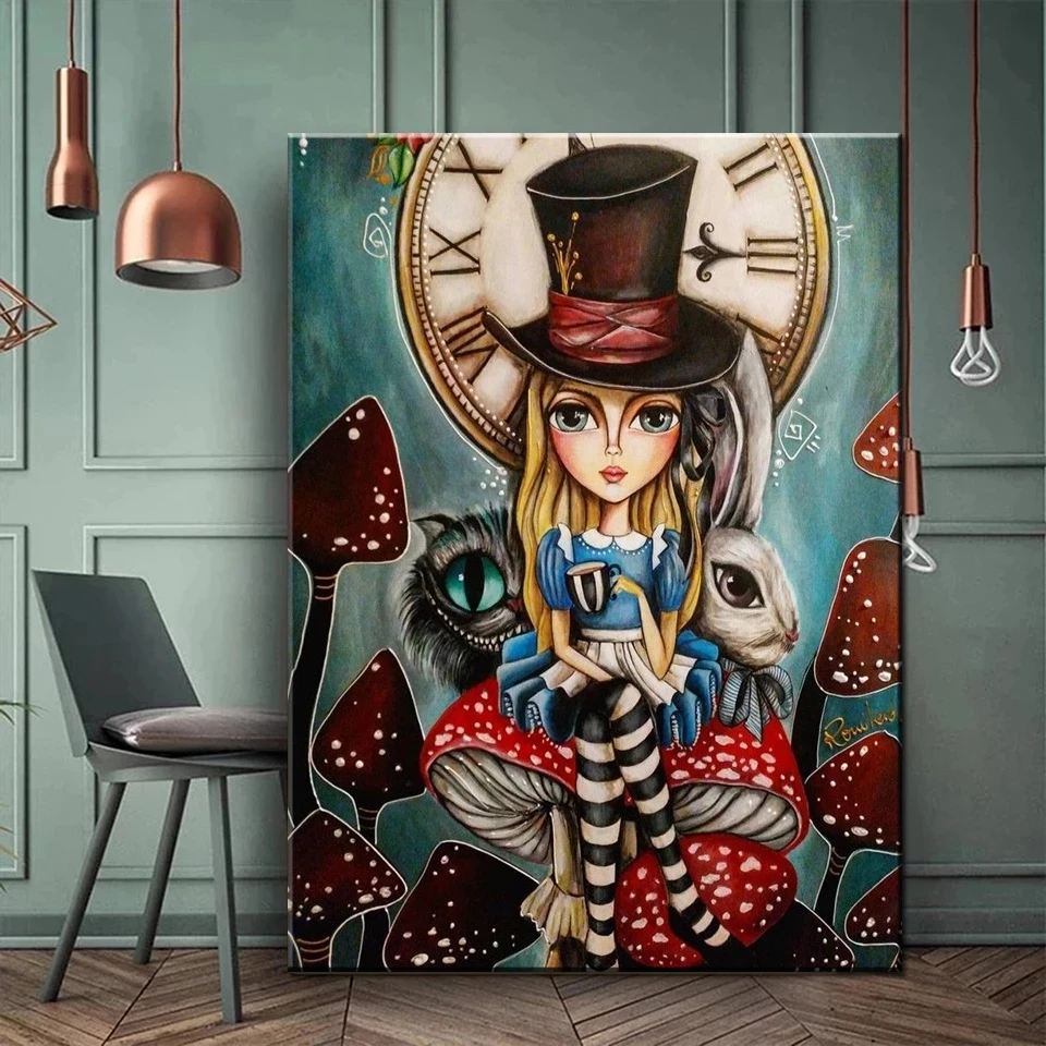 Alice in Wonderland AB Northern Lights Diamond Painting Cartoon Picture Size Mosaic Disney 5D DIY Crafts New Arrival Home Decor