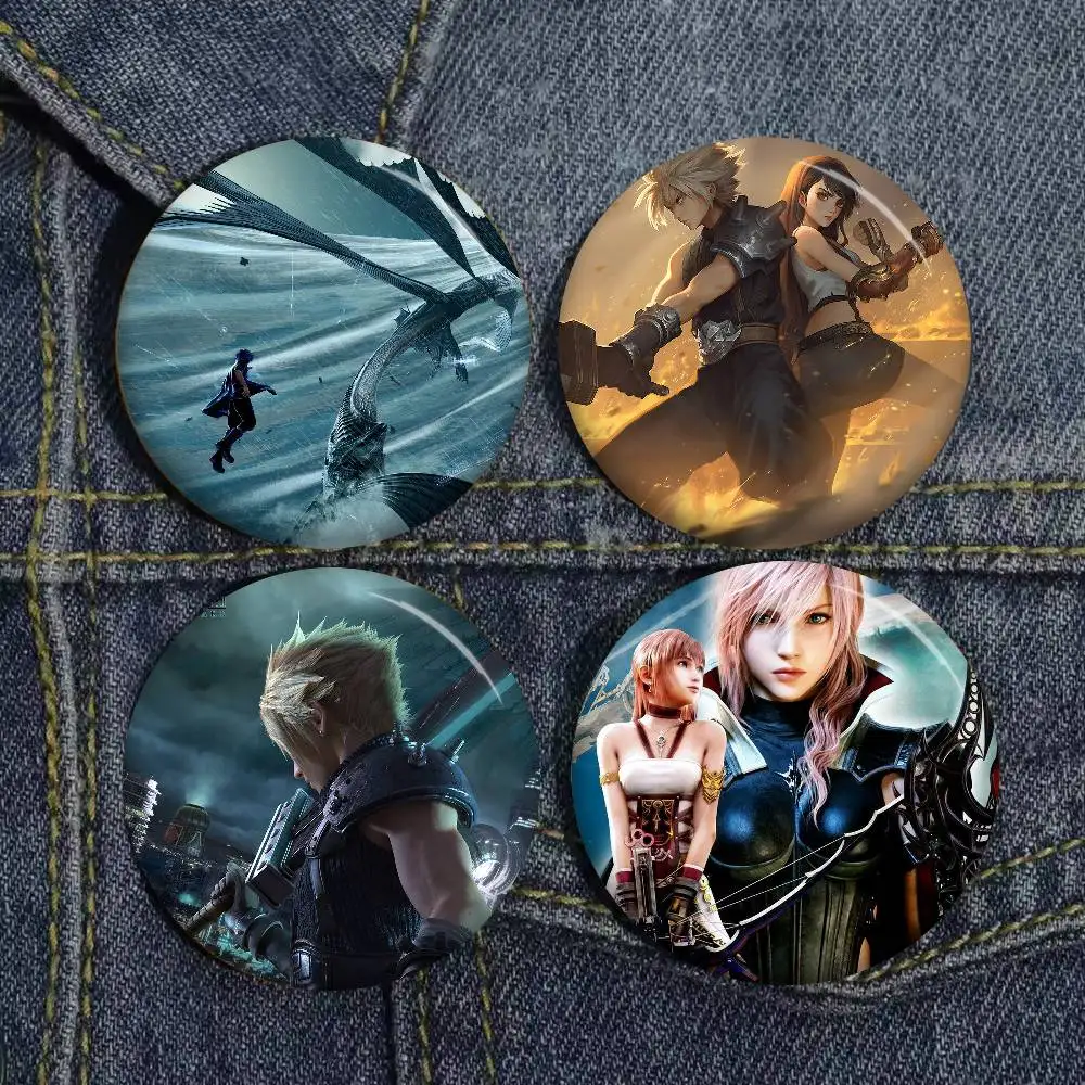 Classic F-Final Game F-Fantasy Tifa Soft Button Pin Bright Printed Icon Gift For Friends Badge Collar Brooch Lapel Pin Metal