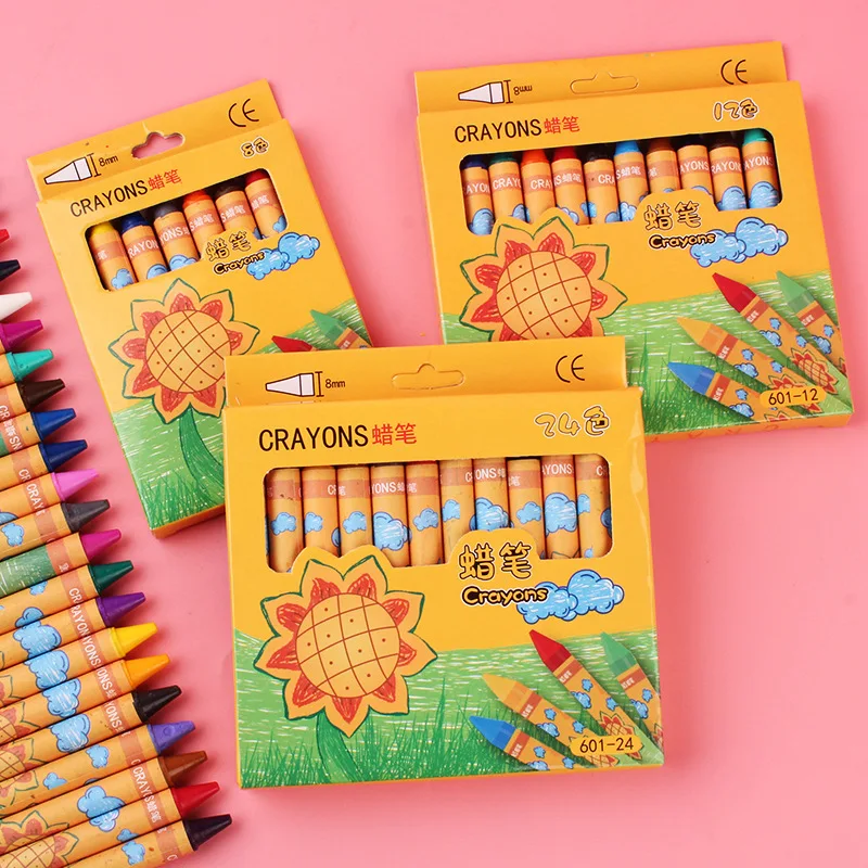 

Children's Crayon 12-Color Creative Cartoon Elementary Painting Stick Pencil Drawing For School Student Set Prize Gift